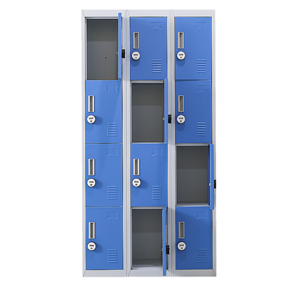 12-Door Locker for Office Gym Shed School Home Storage - 4-Digit Combination Lock