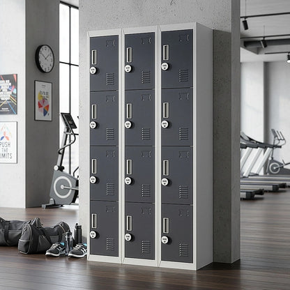 12-Door Locker for Office Gym Shed School Home Storage - 4-Digit Combination Lock