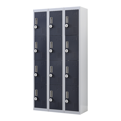 12-Door Locker for Office Gym Shed School Home Storage - 4-Digit Combination Lock