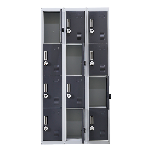 12-Door Locker for Office Gym Shed School Home Storage - 4-Digit Combination Lock