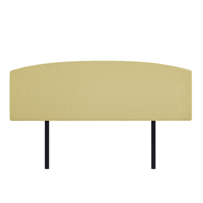 Linen Fabric King Bed Curved Headboard Bedhead - Sulfur Yellow