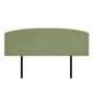 Linen Fabric King Bed Curved Headboard Bedhead - Olive Green