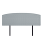 Linen Fabric King Bed Curved Headboard Bedhead - Stone Grey