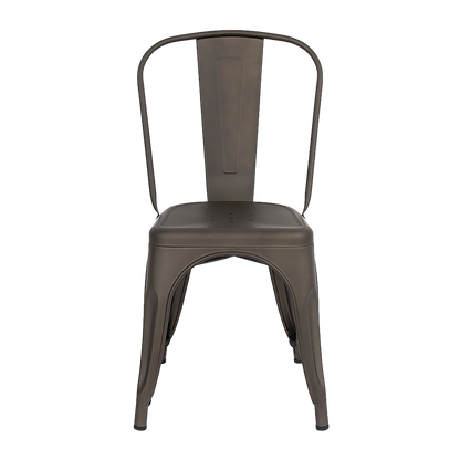 4x Kitchen Dining Chairs Stackable Vintage Metal Chair Backrest Side Chair