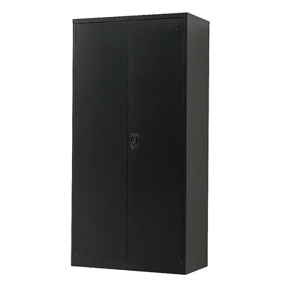 Two-Door Metal Cabinet Shelf Storage for Home Office Gym
