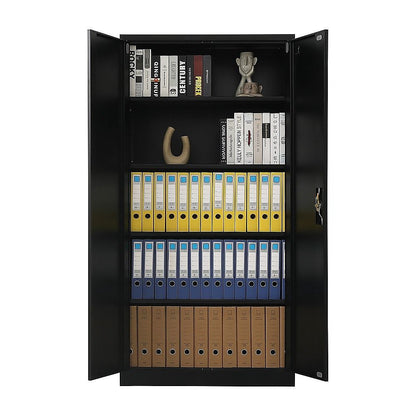 Two-Door Metal Cabinet Shelf Storage for Home Office Gym