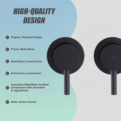 Bathroom Shower Bath Hot and Cold Mixer WATERMARK Certified in Black
