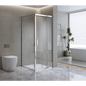 40mm Adjustable Contemporary Corner Sliding Chrome Shower Screen 86x92cm