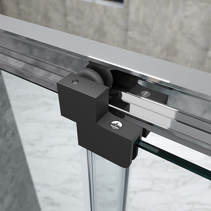 40mm Adjustable Contemporary Corner Sliding Chrome Shower Screen 86x92cm