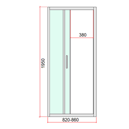 40mm Adjustable Contemporary Corner Sliding Chrome Shower Screen 86x92cm