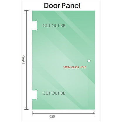 110cm Wall to Wall Frameless Shower Screen – White Wall Channel and Floor Channel, SS Hinges & Square Double Pull Handle