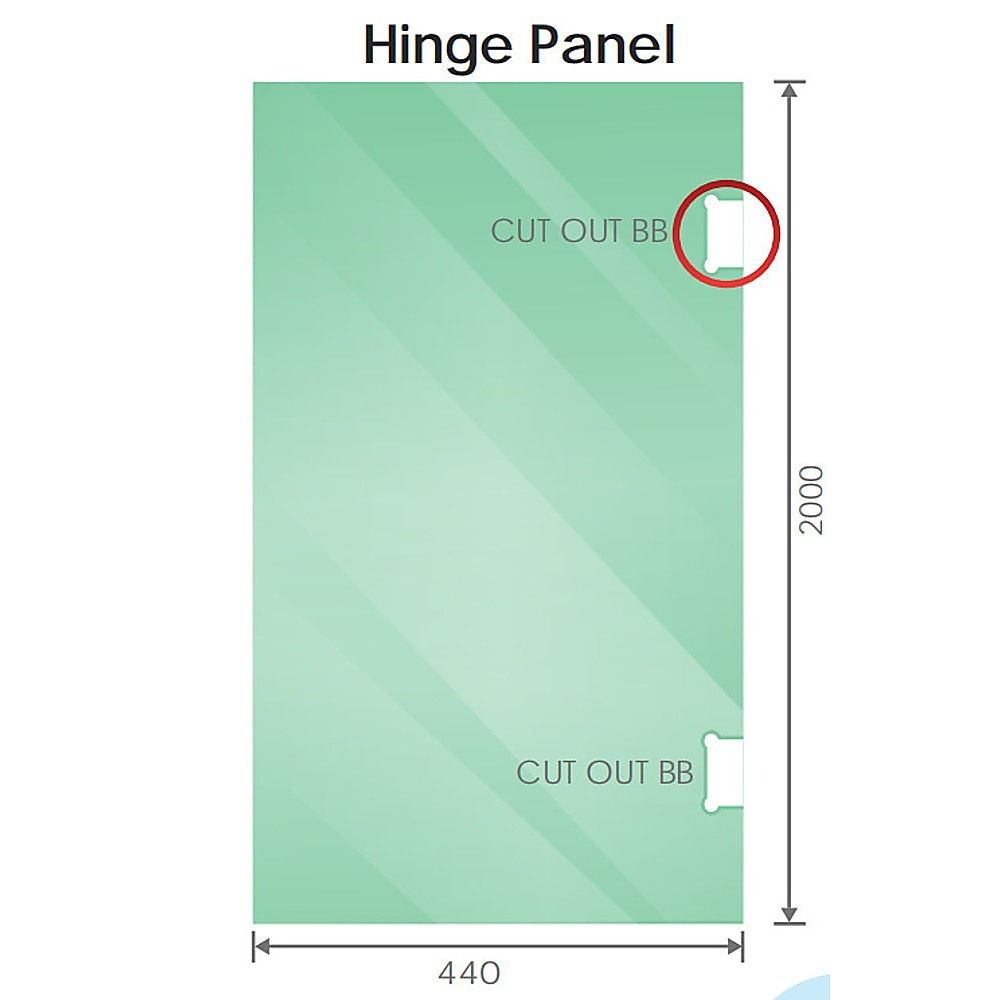 110cm Wall to Wall Frameless Shower Screen – White Wall Channel and Floor Channel, SS Hinges & Square Double Pull Handle