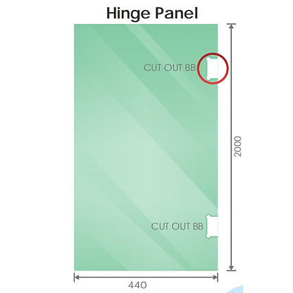110cm Wall to Wall Frameless Shower Screen – White Wall Channel and Floor Channel, SS Hinges & Square Double Pull Handle