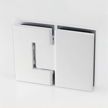 110cm Wall to Wall Frameless Shower Screen – White Wall Channel and Floor Channel, SS Hinges & Square Double Pull Handle