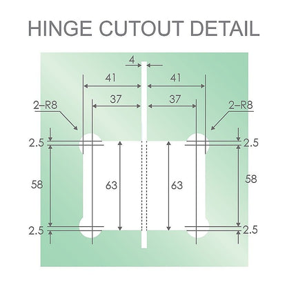 110cm Wall to Wall Frameless Shower Screen – White Wall Channel and Floor Channel, SS Hinges & Square Double Pull Handle