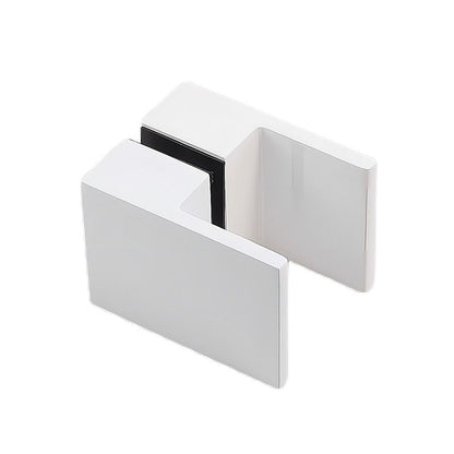 110cm Wall to Wall Frameless Shower Screen – White Wall Channel and Floor Channel, SS Hinges & Square Double Pull Handle