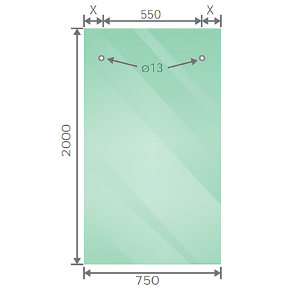 150cm Frameless Glass Sliding Shower Door with Black Rail and Hardware