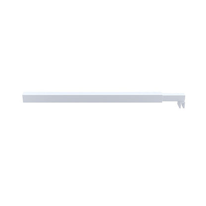 80cm Reeded Single Shower Glass Screen with White F-brackets & Square Pole