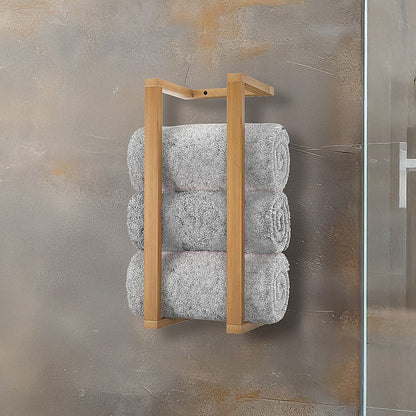 Wall Towel Rack for Rolled Towels Bathroom Storage