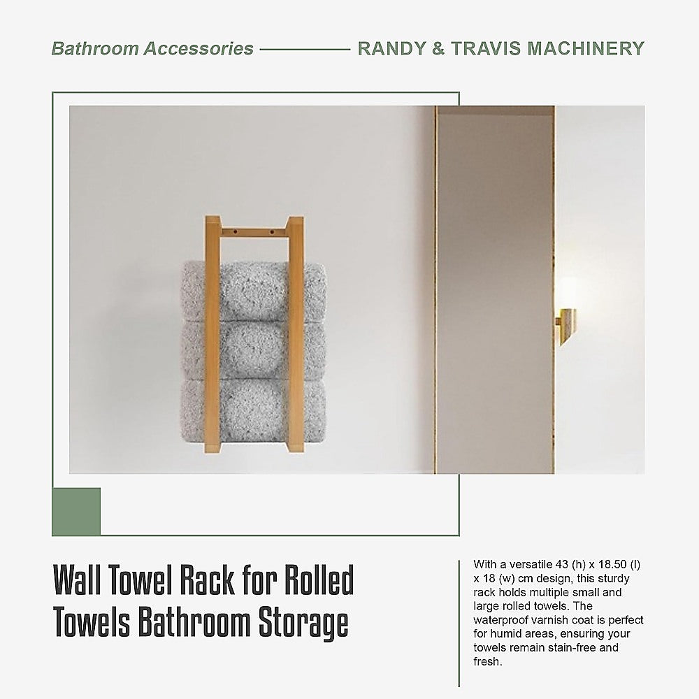 Wall Towel Rack for Rolled Towels Bathroom Storage