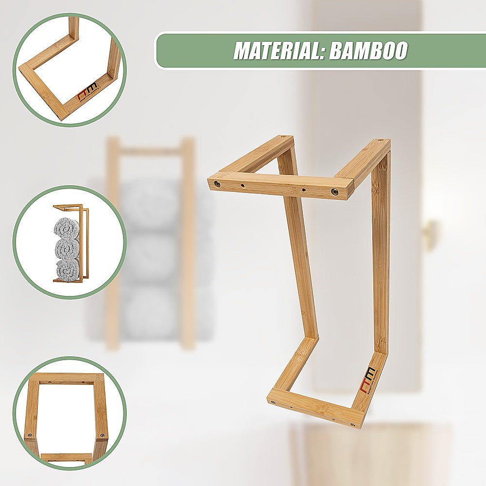 Wall Towel Rack for Rolled Towels Bathroom Storage