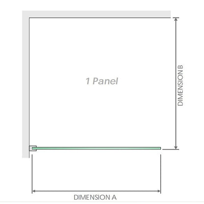 120x200cm Glass Shower Screen with White Wall Channel & Round Pole
