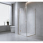 100x80cm Corner Frameless Shower Screen – Chrome Wall Channel with Brass Hinges for Elegant Bathrooms