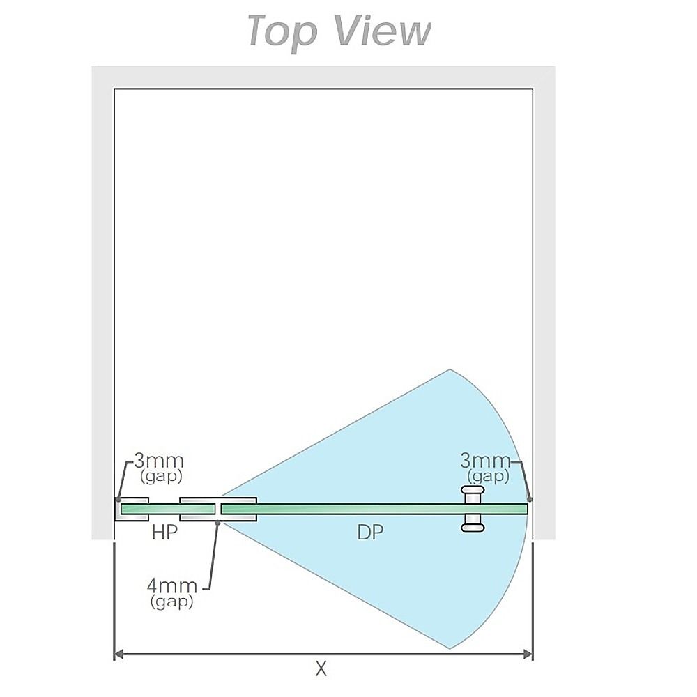 100x80cm Corner Frameless Shower Screen – Chrome Wall Channel with Brass Hinges for Elegant Bathrooms