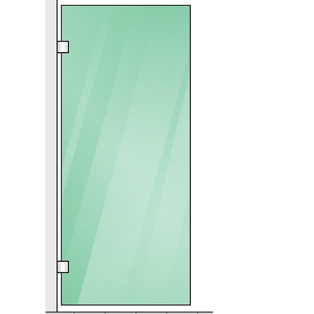 100x80cm Corner Frameless Shower Screen – Chrome Wall Channel with Brass Hinges for Elegant Bathrooms