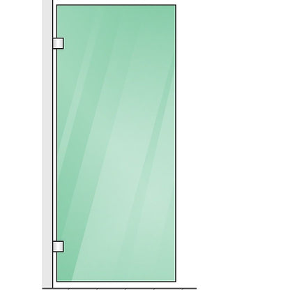 100x80cm Corner Frameless Shower Screen – Chrome Wall Channel with Brass Hinges for Elegant Bathrooms