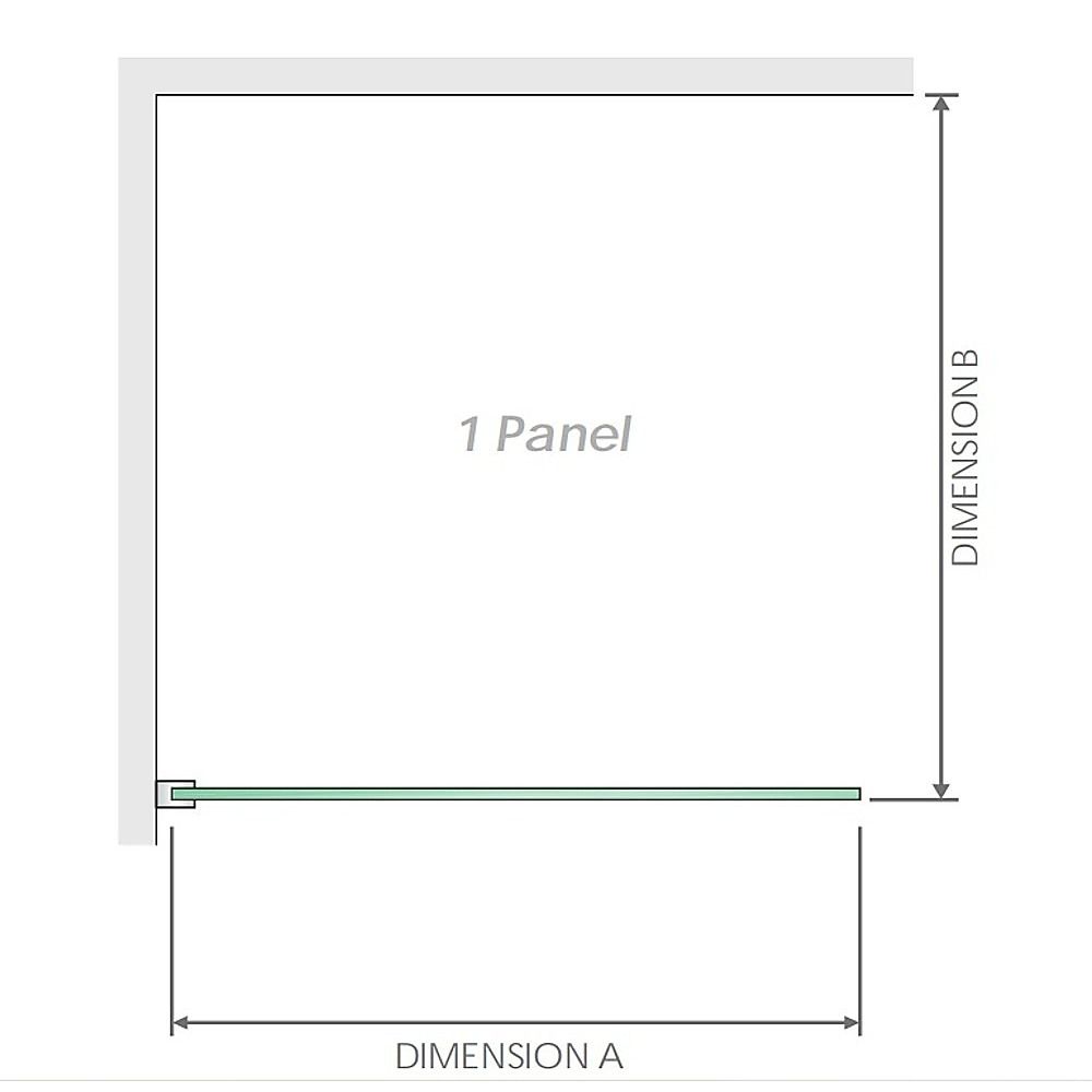 100x80cm Corner Frameless Shower Screen – Chrome Wall Channel with Brass Hinges for Elegant Bathrooms
