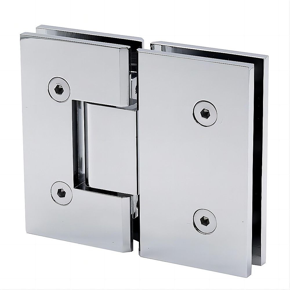 100x80cm Corner Frameless Shower Screen – Chrome Wall Channel with Brass Hinges for Elegant Bathrooms