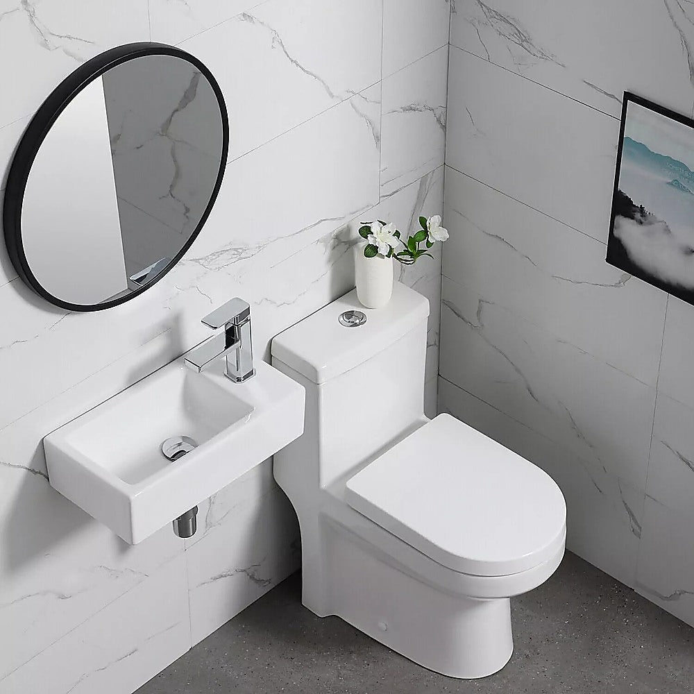 Small Compact Bathroom Cloakroom Hand Wash Basin Sink Ceramic Wall Hung