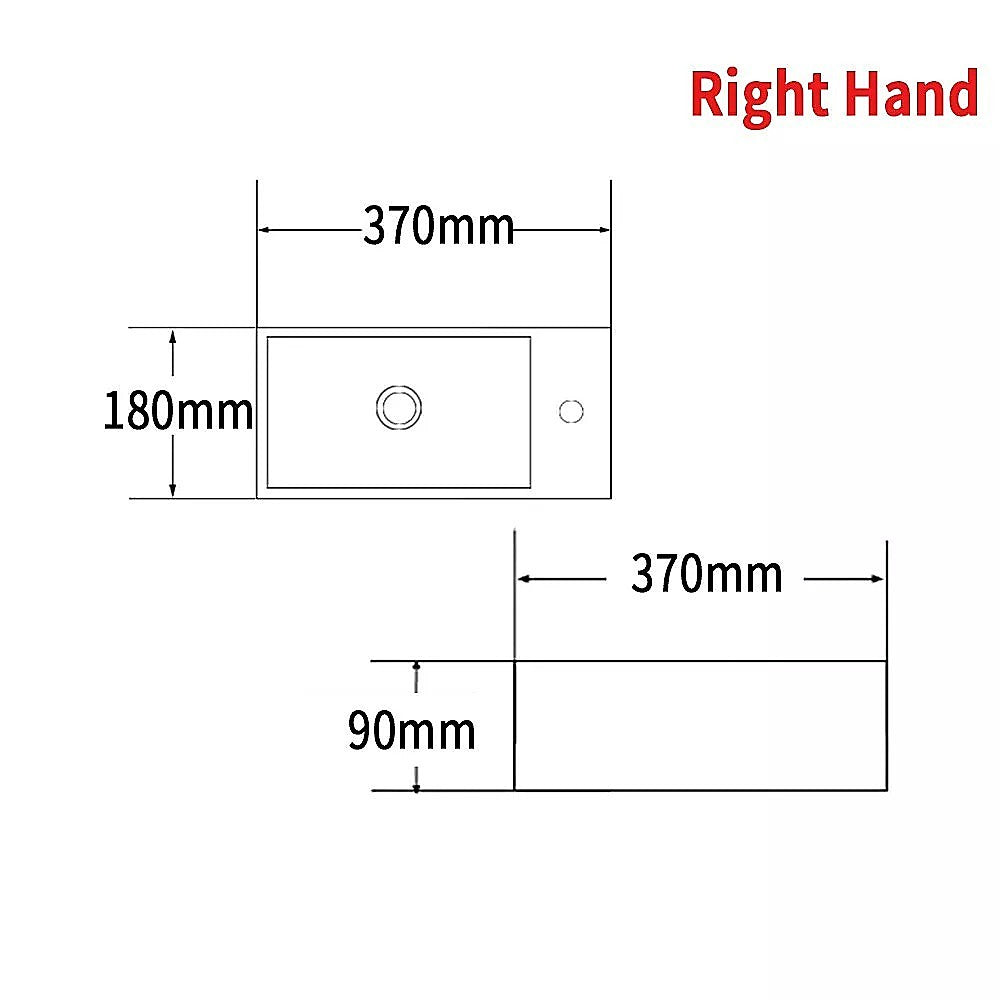 Small Compact Bathroom Cloakroom Hand Wash Basin Sink Ceramic Wall Hung