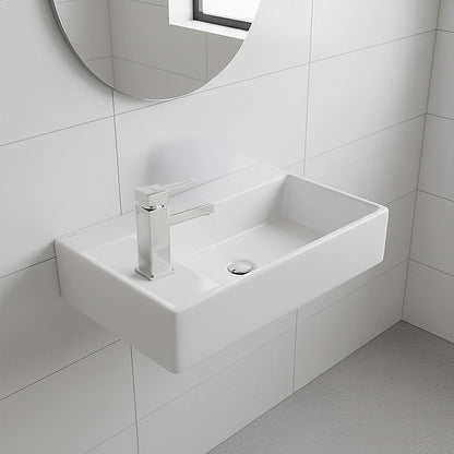 Small Compact Bathroom Cloakroom Hand Wash Basin Sink Ceramic Wall Hung