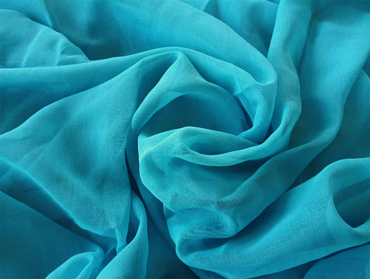2 Sheer Voile Curtains 544cm x 230cm Drop+Hooks Pinch Pleat  + Hooks, Lake Blue