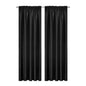 Blockout Curtains 2pcs 137x160cm PINCH PLEAT Blackout High Level Fabric Black