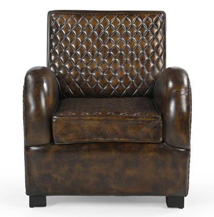 ARMSTRONG HAND MADE LEATHER ARM CHAIR