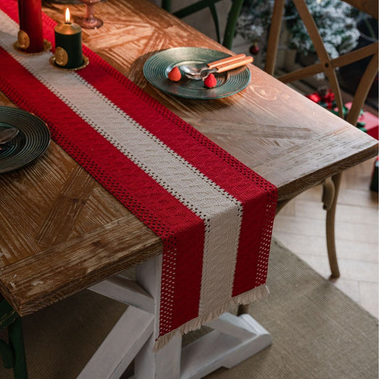 Green-white Vintage-Inspired Chinese Table Runner with Retro Ambiance - 30x200cm New Style Tea Flag for TV Cabinet and Festival Decor
