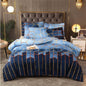 Geometric Print Duvet Cover - 3 Piece Blue Ombre Bedding Set Quilt cover 230X265cm-Pillowcase 51X92cm