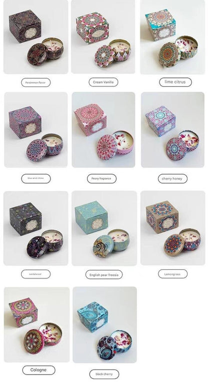Small Scented Candle Set - 4 Soy Wax Candles, Travel Candle Set (Osmanthus)