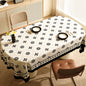 Style F Black And Off White Premium PVC Tablecloth - Oil & Water Resistant Table Cover for Dining Tables (140 x 220 cm)