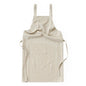 Off White Cotton Linen H-Back Apron - Solid Color Kitchen Cooking Apron with Pocket