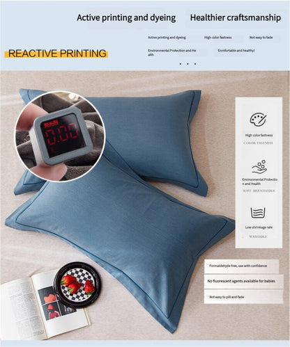 Orange Pure Cotton Flannel Pillowcase Set - Soft, Thickened, Solid Color (Pair, 48x74cm)