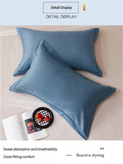 Orange Pure Cotton Flannel Pillowcase Set - Soft, Thickened, Solid Color (Pair, 48x74cm)