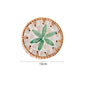4 Pcs Beige Background With Green flower Handcrafted Rattan Coaster with Natural Shell Inlay - Decorative & Heat Insulating Drink Mat
