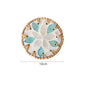 4 Pcs Beige Background With Blue and Grey flower Handcrafted Rattan Coaster with Natural Shell Inlay - Decorative & Heat Insulating Drink Mat