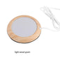 USB Cup Warmer - Wood Grain Electric Beverage Heater for Desk Office Home