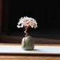 White Vintage Crystal Money Tree Figurine for Home Decoration