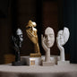 White Style 1 Elegant Abstract Face Sculpture - Modern Resin Art Figurine, Hand & Mask Home Decor Accent